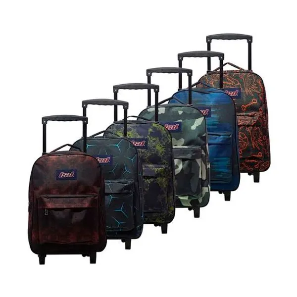 Mochila 17" con carro x unidad estampa surtida lsyd