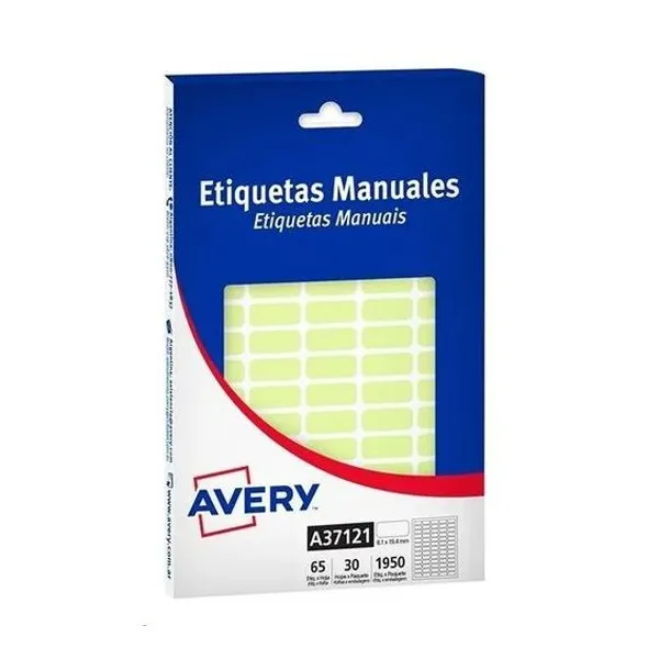 Etiquetas ueta autoadhesiva pastel verde 8.1x19.4 mm caja 65 unidades x30 hojas avery