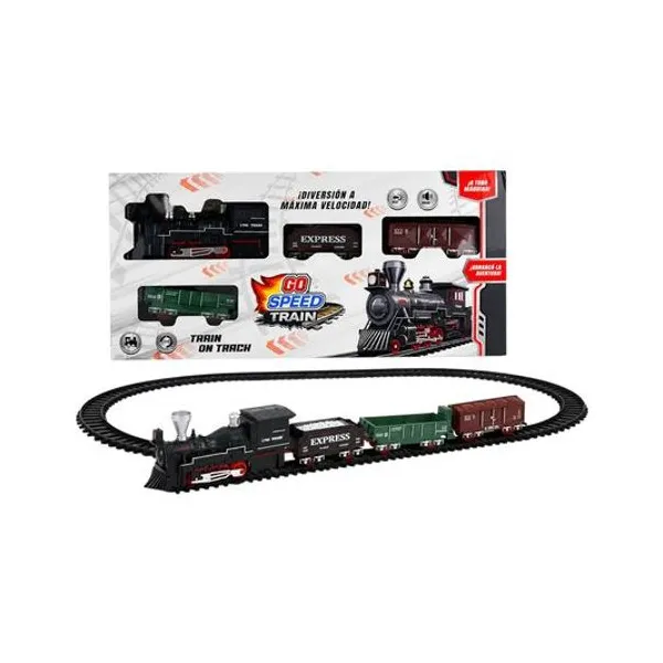 Pista de tren con sonido a pila en caja 40x19.5x5 cm