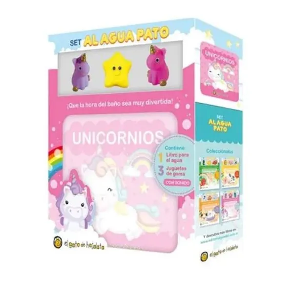 Unicornios, set al agua pato- imprenta mayúscula