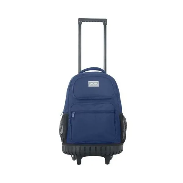 Mochila 18" con carro azul Skora