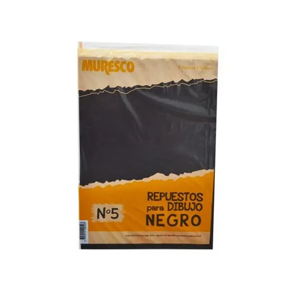 Repuesto de dibujo oficio n.° 5 5 hojas negro Muresco
