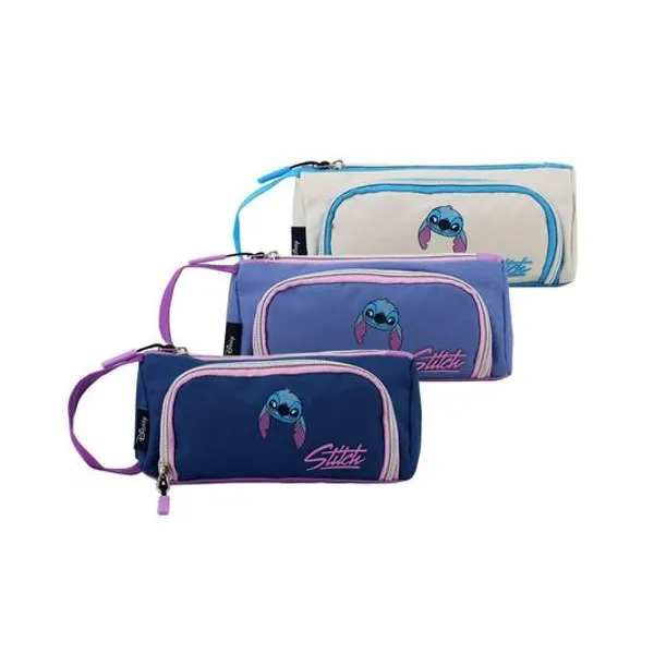 Cartuchera 2 cierres Disney Stitch 9x21x9 cm x unidad colores surtidos lsyd