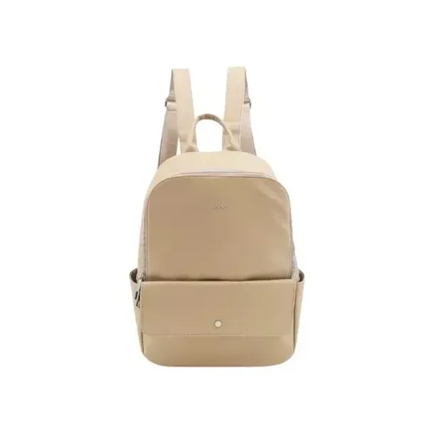 Mochila 13" amayra simil cuero bolsillo solapa camel