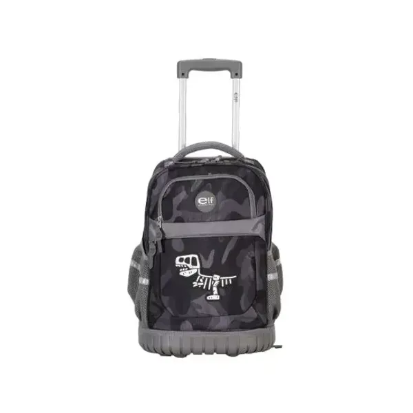 Mochila con carro 18.5" elf n.° 6466b dino negra