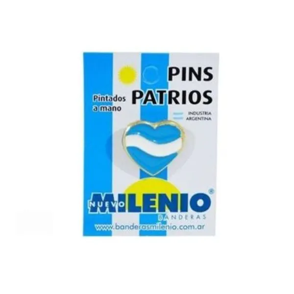 Pin nuevo milenio patrio corazón x10 unid.