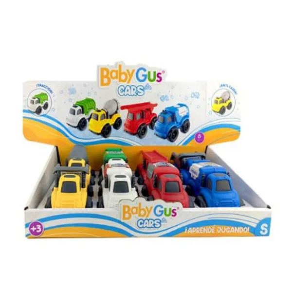 Autitos de construcción a friccion babygus 8 pzas/display 10 x7 x8 cm