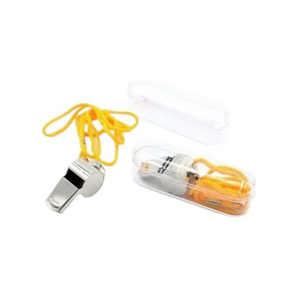 Silbato 4.5 cm con cordon en estuche x1