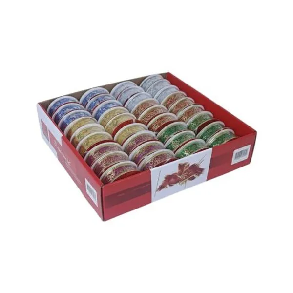 Cinta navidadeña 2.5x2.7 cm x1 colores surtidos