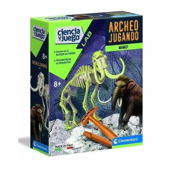 Juego de ingenio clementoni para excavar huesos de mamut fluor