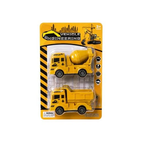 Vehiculo de construccion 9 cm x2 en blister 14x21 cm