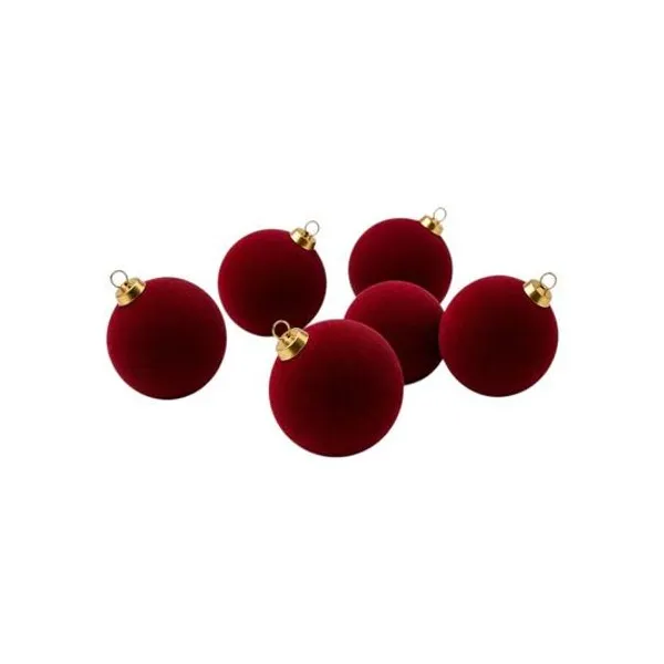 Set x12 borlas aterciopeladas lisas bordo 4 cm