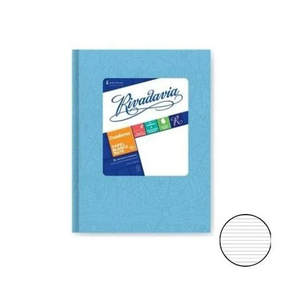 Cuaderno 16x21 rayado t/d araña celeste 50h Rivadavia