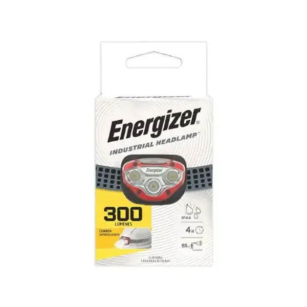 Linterna Energizer manos libres industrial con 3 pilas aaa 300 lumens