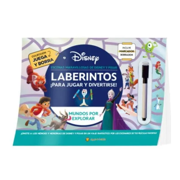 Mundos por explorar juego y borro - laberintos Disney
