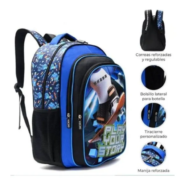Mochila gamer skater 32 x45 x15 cm 18