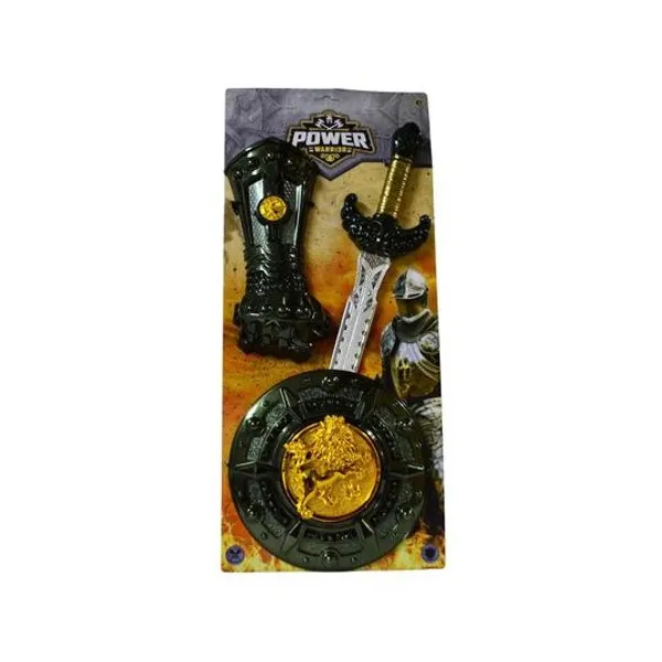 Set de espada con escudo 3piezas en blister 24.5x56 cm