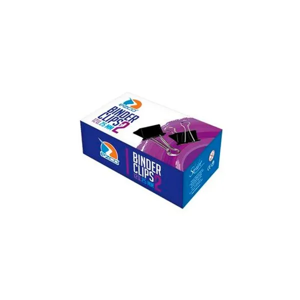 Aprieta papeles bc negro n.° 2 25 mm caja x12 Ezco