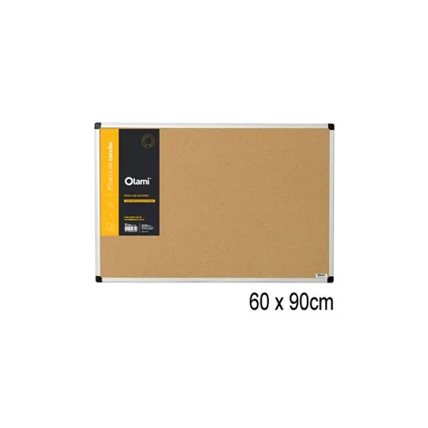 Pizarra de corcho olami 60 x90 cmcon borde aluminio