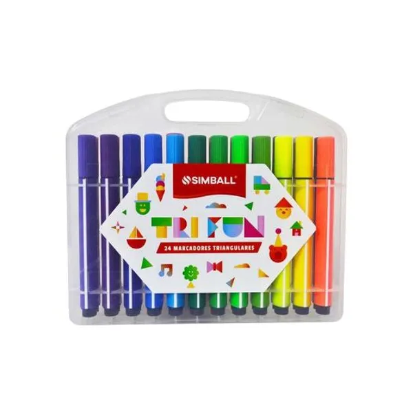 Marcador triangular tri fun caja x24 unidades Simball