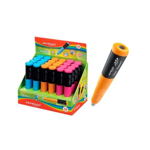 Goma de borrar tipo lápiz con sacapunta x unidad Keyroad