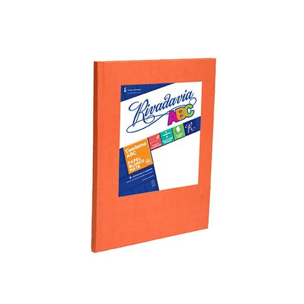 Cuaderno tapa dura Rivadavia abc 19x23,5 x50 hs.ray.naranja araña