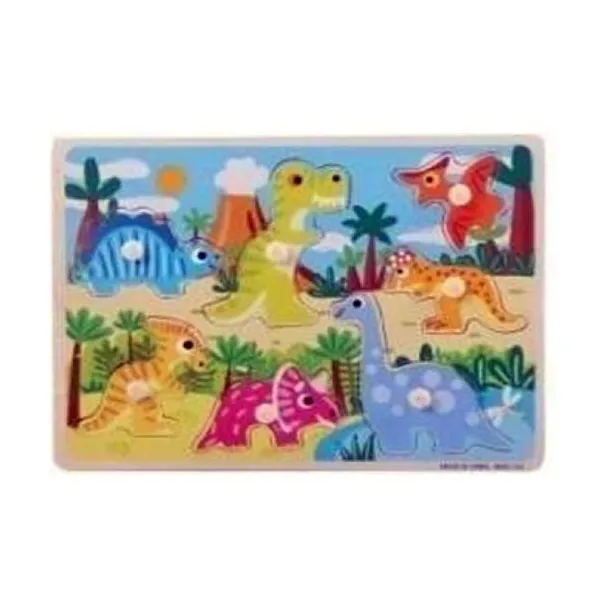 Juego didáctico de encastre bloques de madera dinosaurios 25 x16 cm