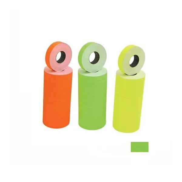 Rollo para maquina etiquetadora 12 x22 fluo verde x10 unid.