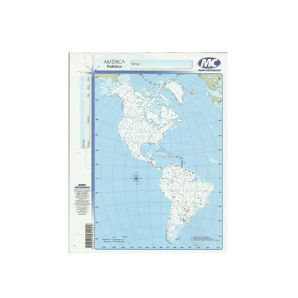 Block mapas m.c.n.° 5 continente americano p x20 un