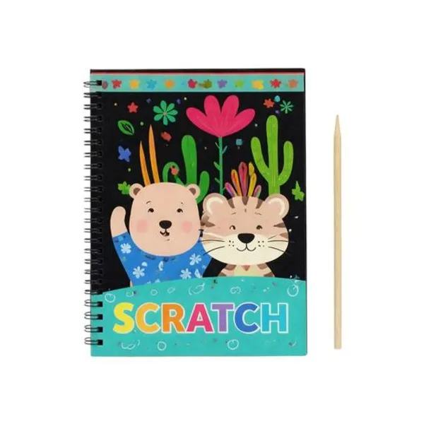 Cuaderno mágico para pintar scratch 6 hojas 14x20 cm