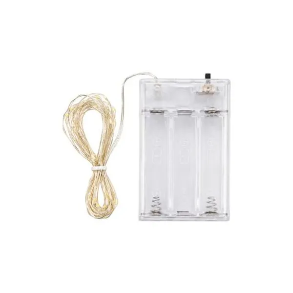 Luces alambre multicolor 100 led 10 mts a pila x1