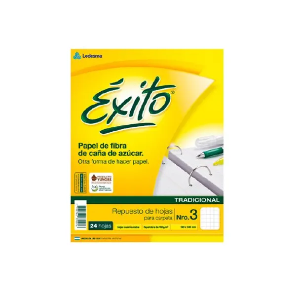 Repuesto esc.exito tamaño carta x24 hs.cuaderno