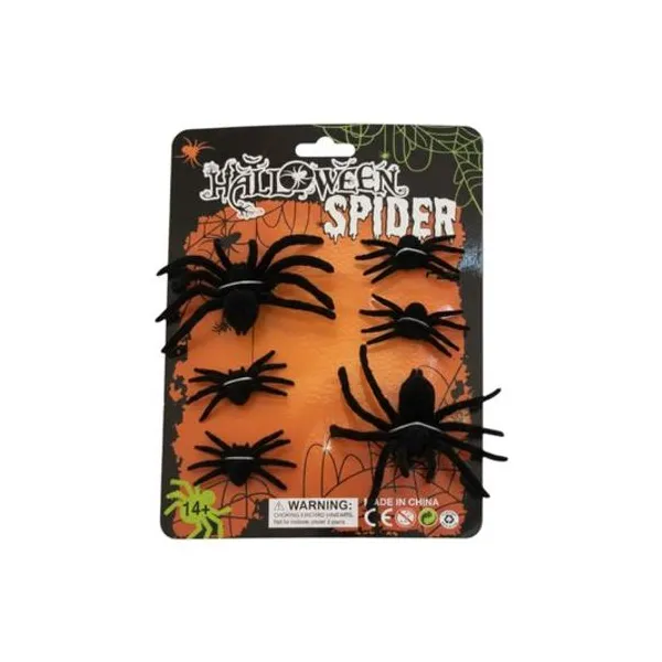 Set de arañas halloween x6 en blister 14x20 cm