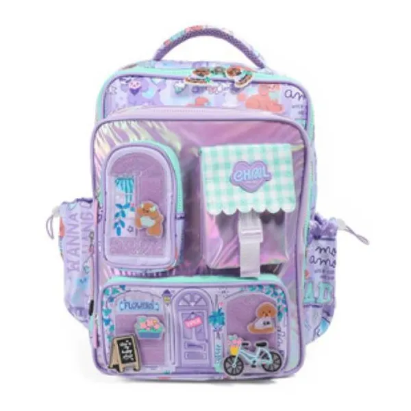 Mochila espalda 16" my house poodle crew purple