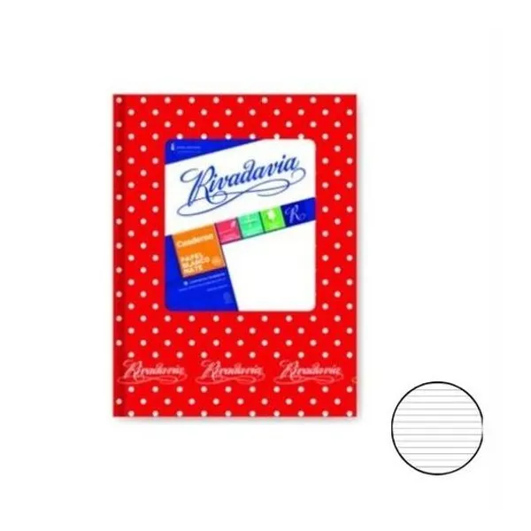 Cuaderno 16x21 rayado t/d lunar rojo 50h Rivadavia