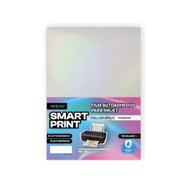 Film autoadhesivo para inkjet rexon holo transparente a4 x10 hjs.
