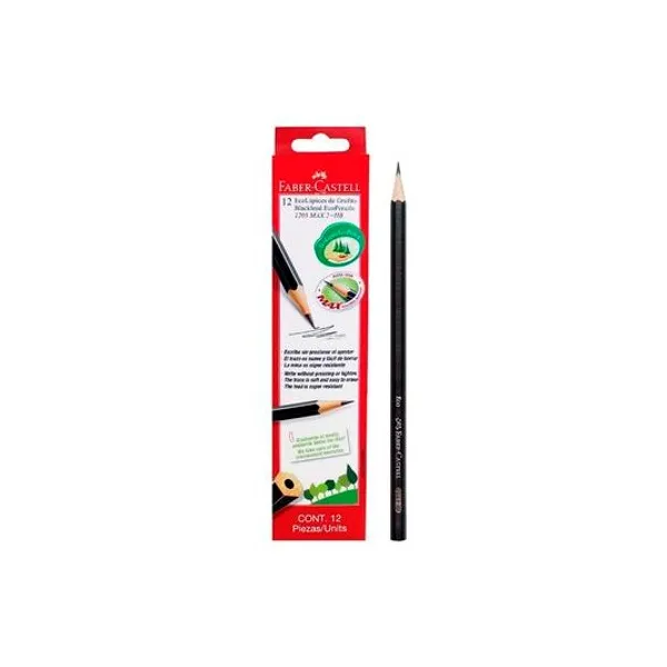 Lápiz grafito negro 1205 caja x12 faber