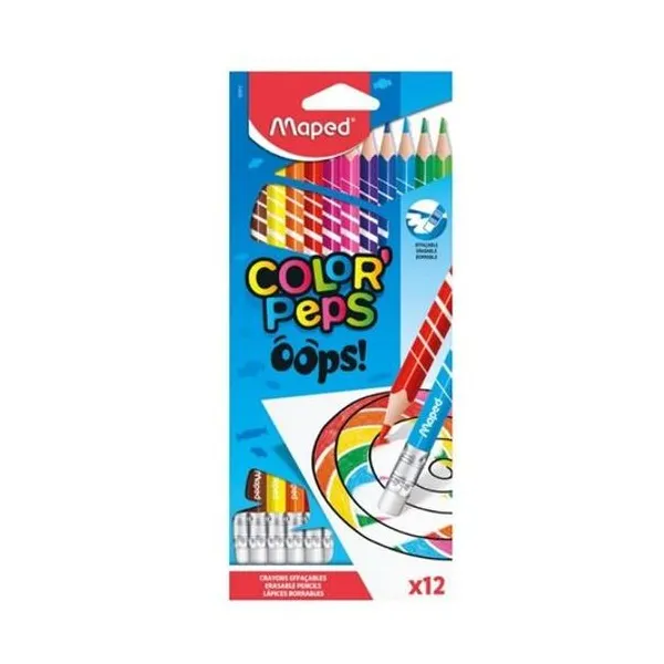 Lápiz de color peps borrable largo caja x12 Maped