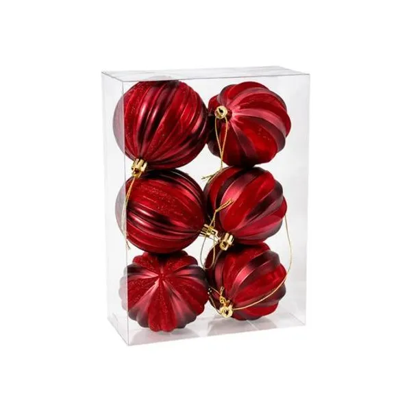 Set x6 borlas aterciopeladas lineas bordo 8 cm