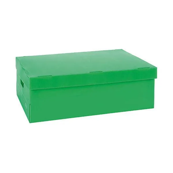 Caja plástico microc.plana n.° 802 con tapa verde 55x38x19,5 cm