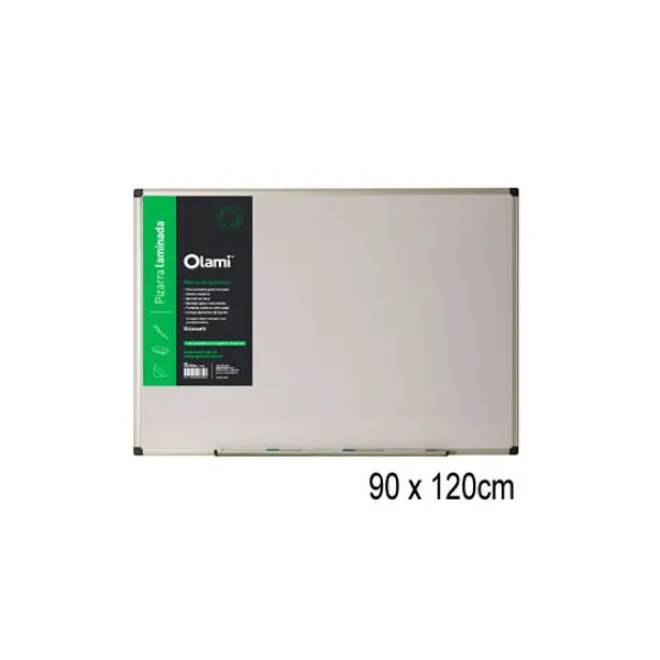 Pizarra lamin.blanca olami 90 x120 cmcon borde aluminio