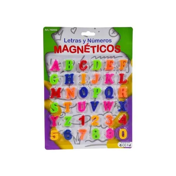 Letras y números magneticos 2.3 cm en blister 20.5x28.5 cm