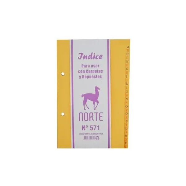 Repuesto de índice esquela n.° 571 13x21 cm norte