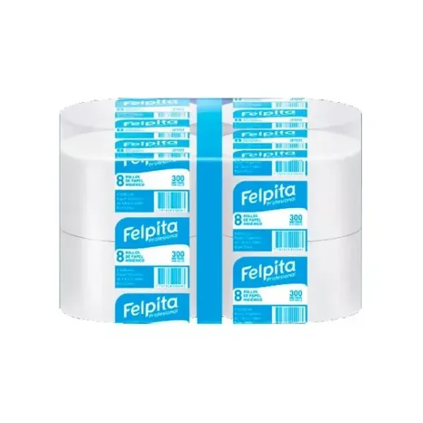 Papel higienico felpita l/prof.8 rollos x300 mts