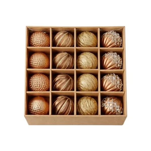 Set de borlas texturadas champagne 6 cm caja x16