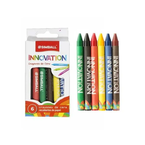 Crayón de cera innovation caja x6 unidades Simball