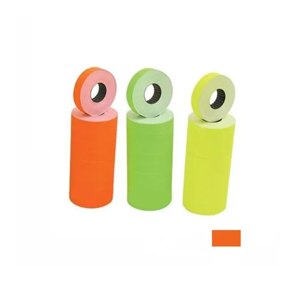 Rollo para maquina etiquetadora 12 x22 fluo naranja x10 unid.