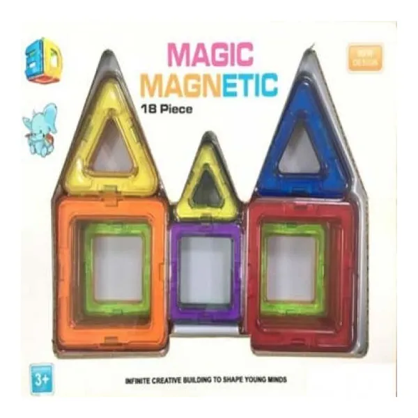 Bloques magneticos varios tamaños y colores 18 piezas
