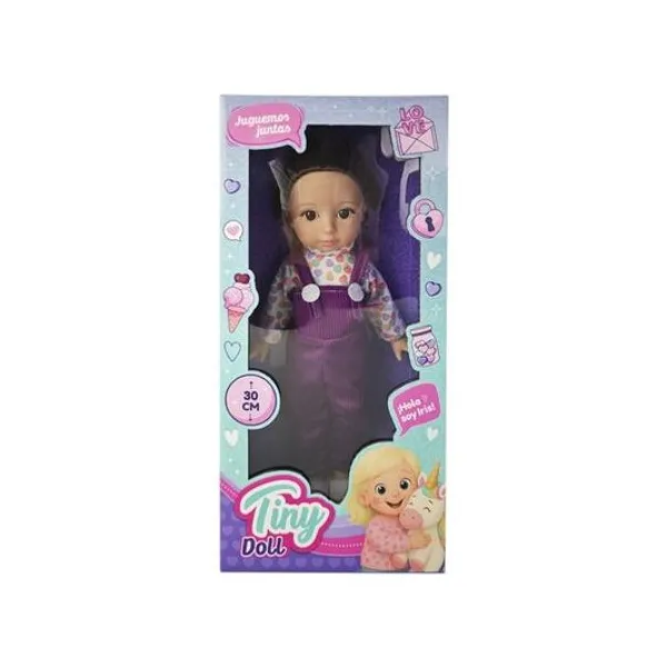 Muñeca Tiny con pelo y accesorios 30 cm en caja con visor 33x16x8 cm surtido