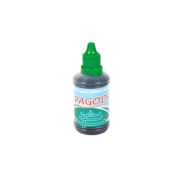 Tinta pagoda para sellos de goma x60 cc.verde
